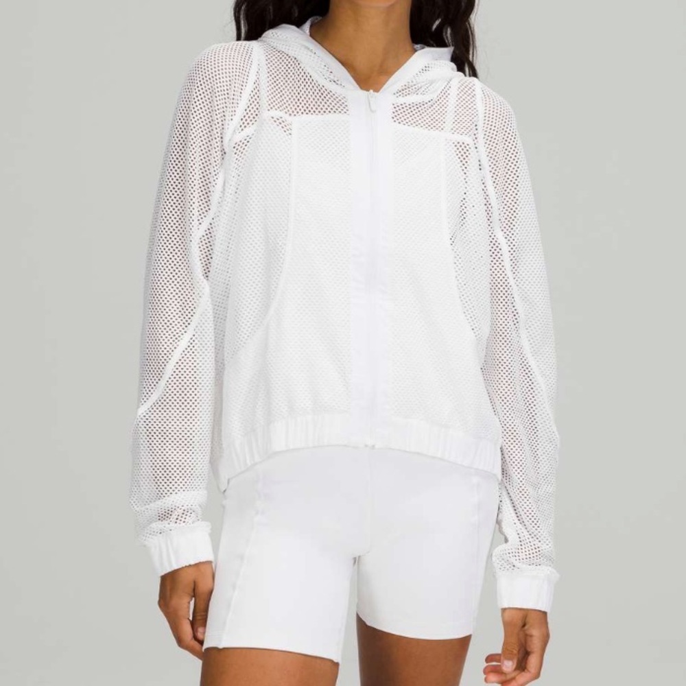 Lululemon Relaxed Fit Mesh Jacket White 8‎